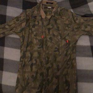 Long sleeve Button up camouflage shirt